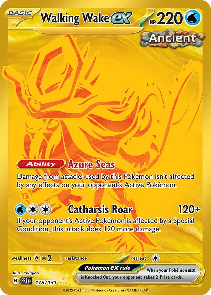 Walking Wake ex 178/131 - Pokémon kaart, Ophalen of Verzenden, Zo goed als nieuw, Losse kaart, Foil