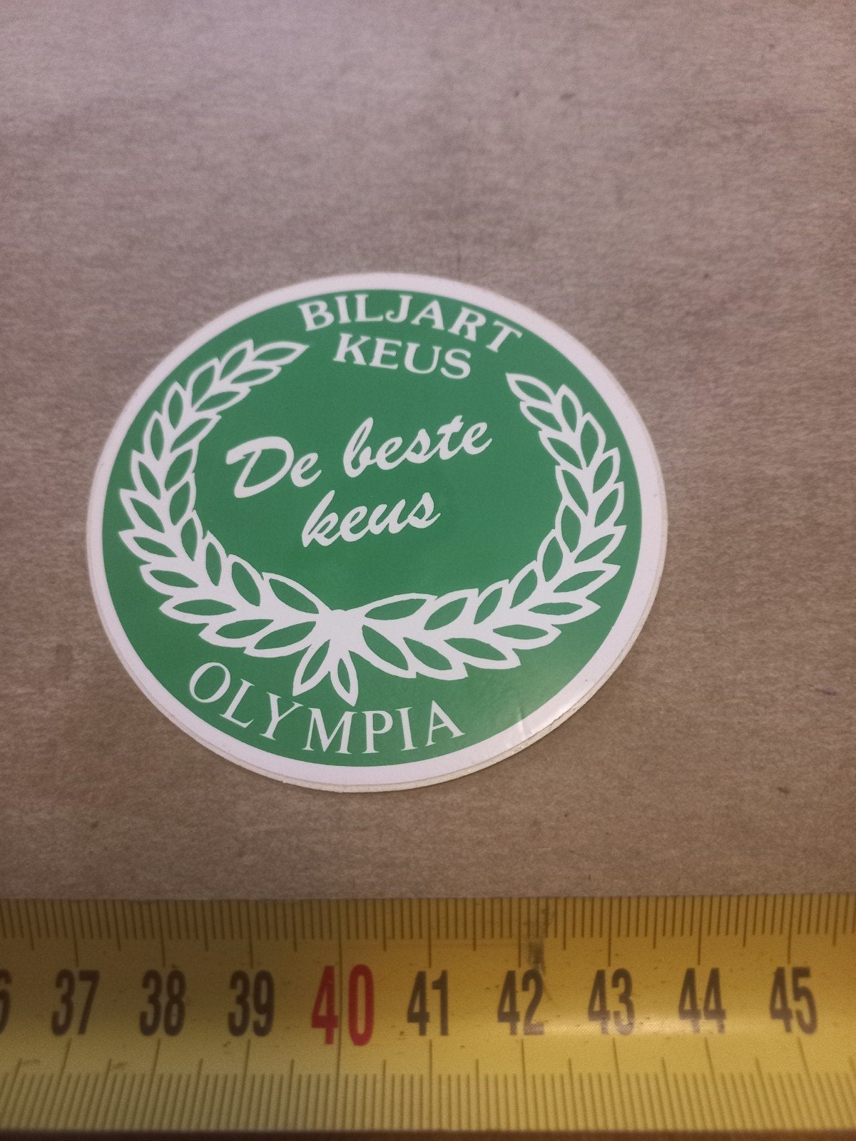 Vintage Biljart Keus Olympia Sticker - De Beste Keus, Ophalen of Verzenden, Gebruikt, Overige typen