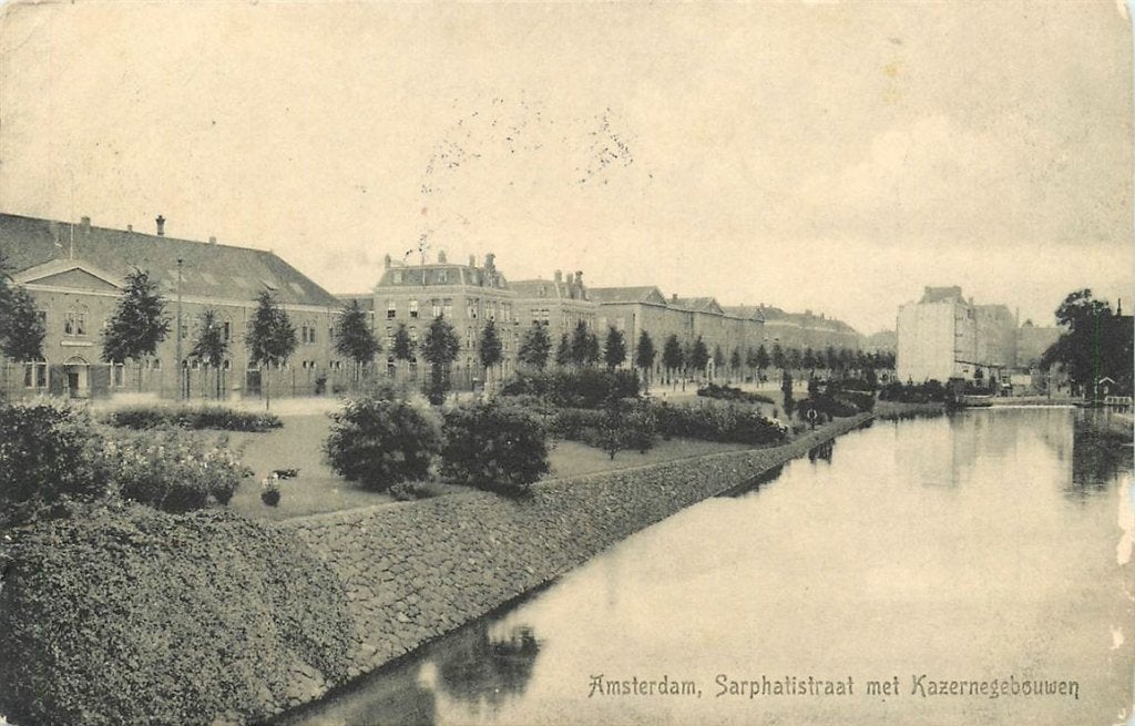 378-292-039 Amsterdam Sarphatistraat Kazernegebouwen, Verzamelen, Ansichtkaarten | Nederland, Verzenden, Voor 1920, Noord-Holland