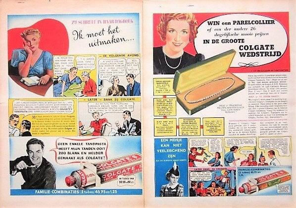 29 vintage advertenties reclames Colgate tandpasta 35-53, Ophalen of Verzenden, Gebruikt, Overige typen