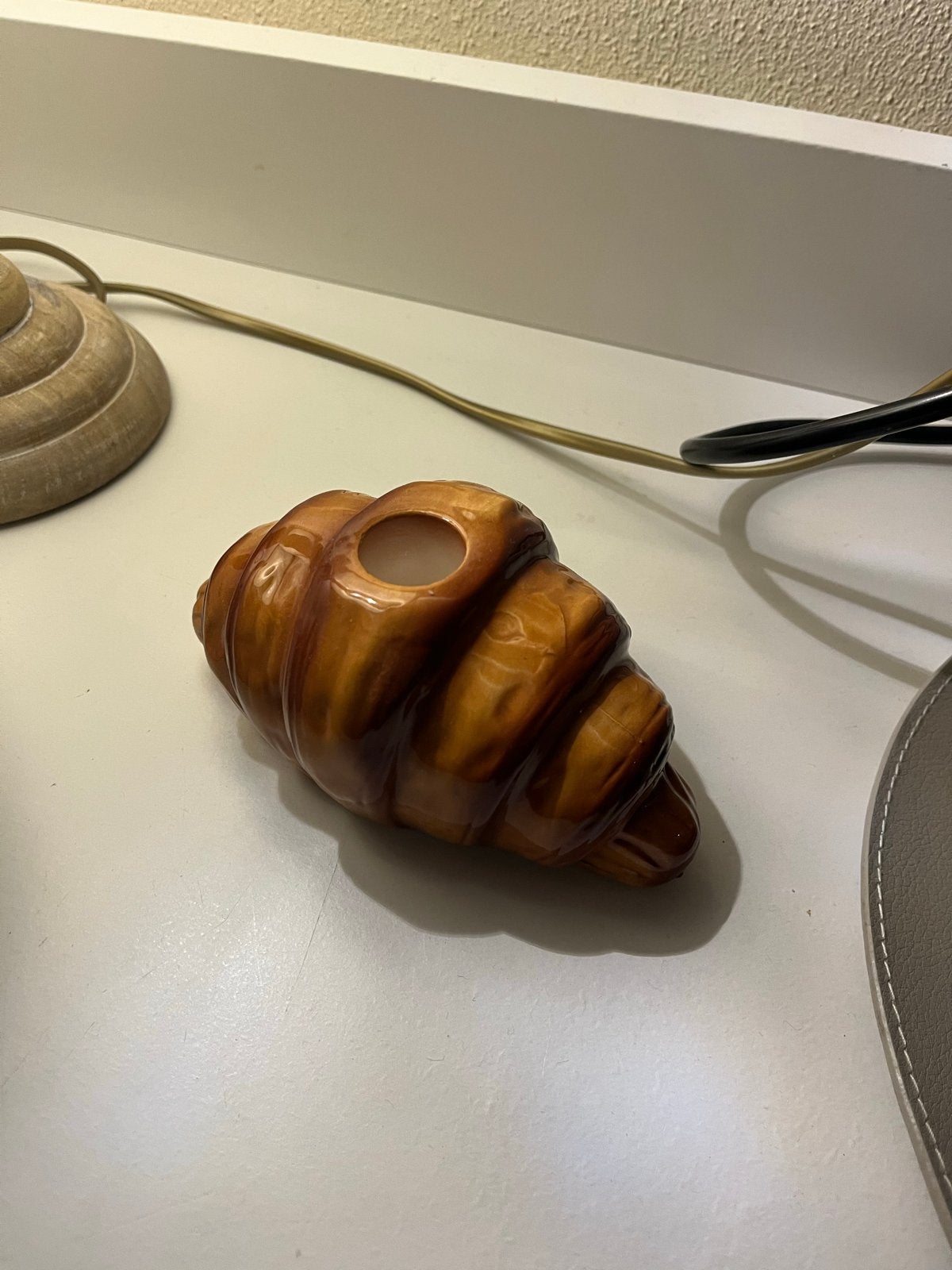 Croissant Kaarsenhouder - Bruin Keramiek, Ophalen, Bruin, Overige merken, Nieuw