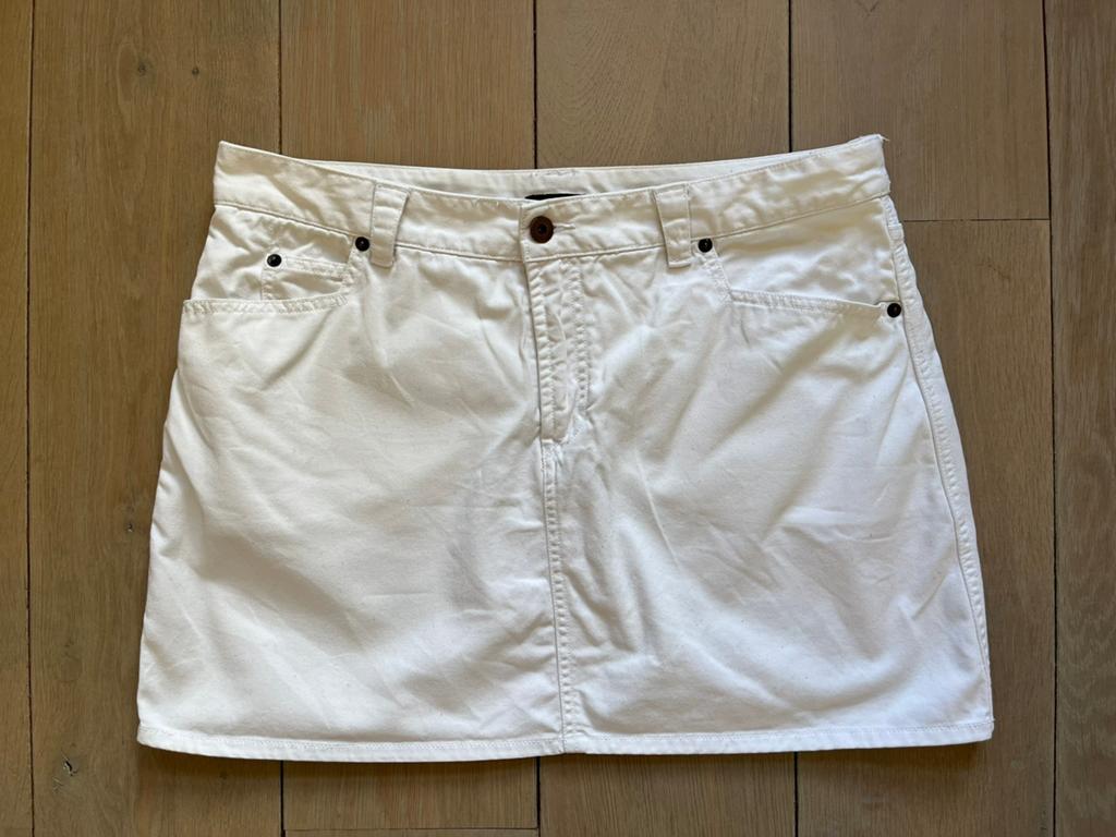 Witte 44 zgan katoenen spijkerrok five pocket H&M egf, H&M, Zwart, Maat 42/44 (L), Ophalen of Verzenden