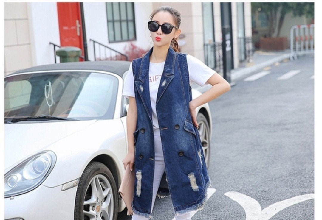 Jeans bodywarmers, Ophalen of Verzenden, Nieuw, Blauw