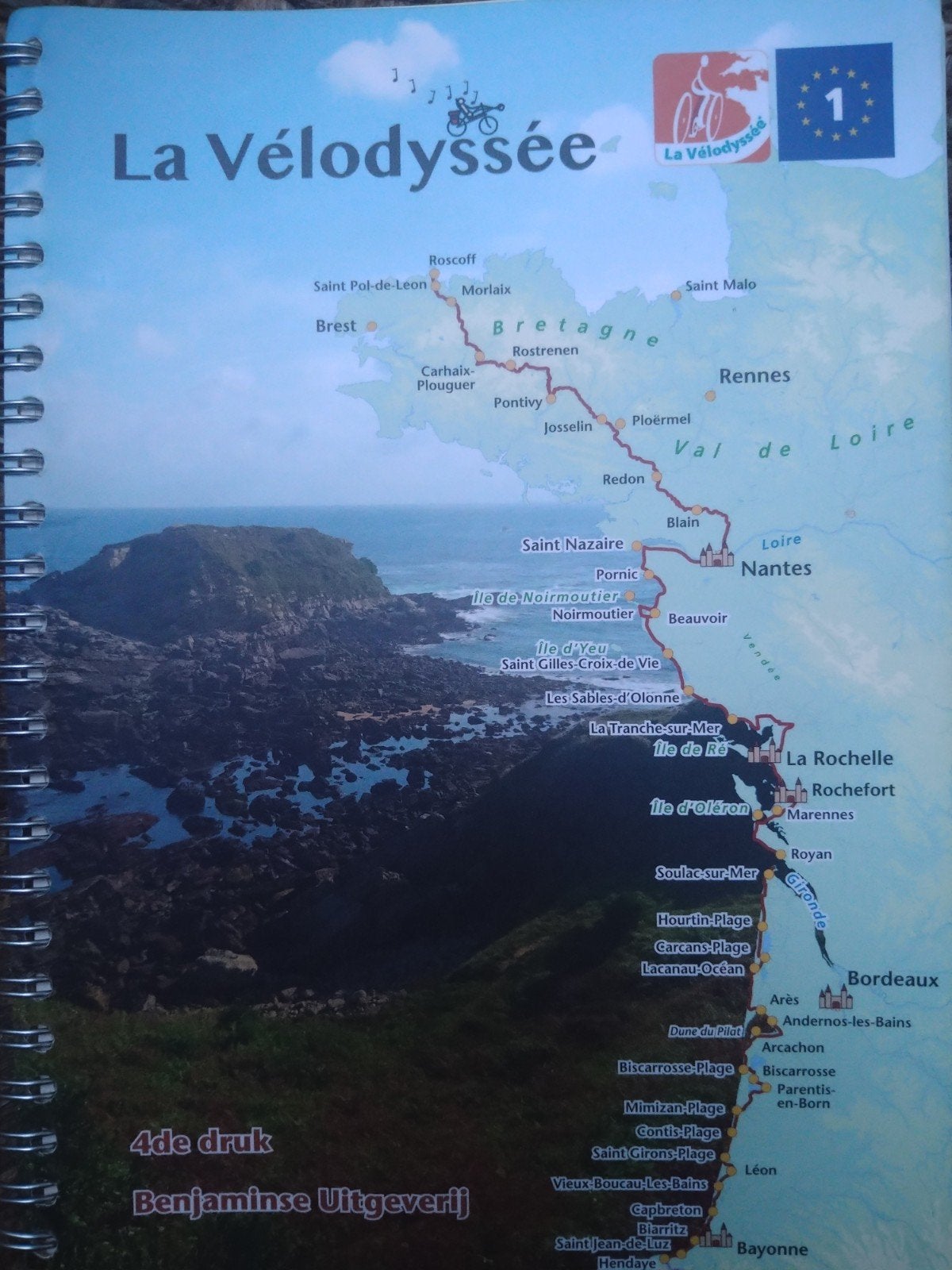 La Vélodyssée: Fietsgids Langs de Kust (4e druk), Boeken, Overige merken, Fiets- of Wandelgids, Europa, Ophalen of Verzenden