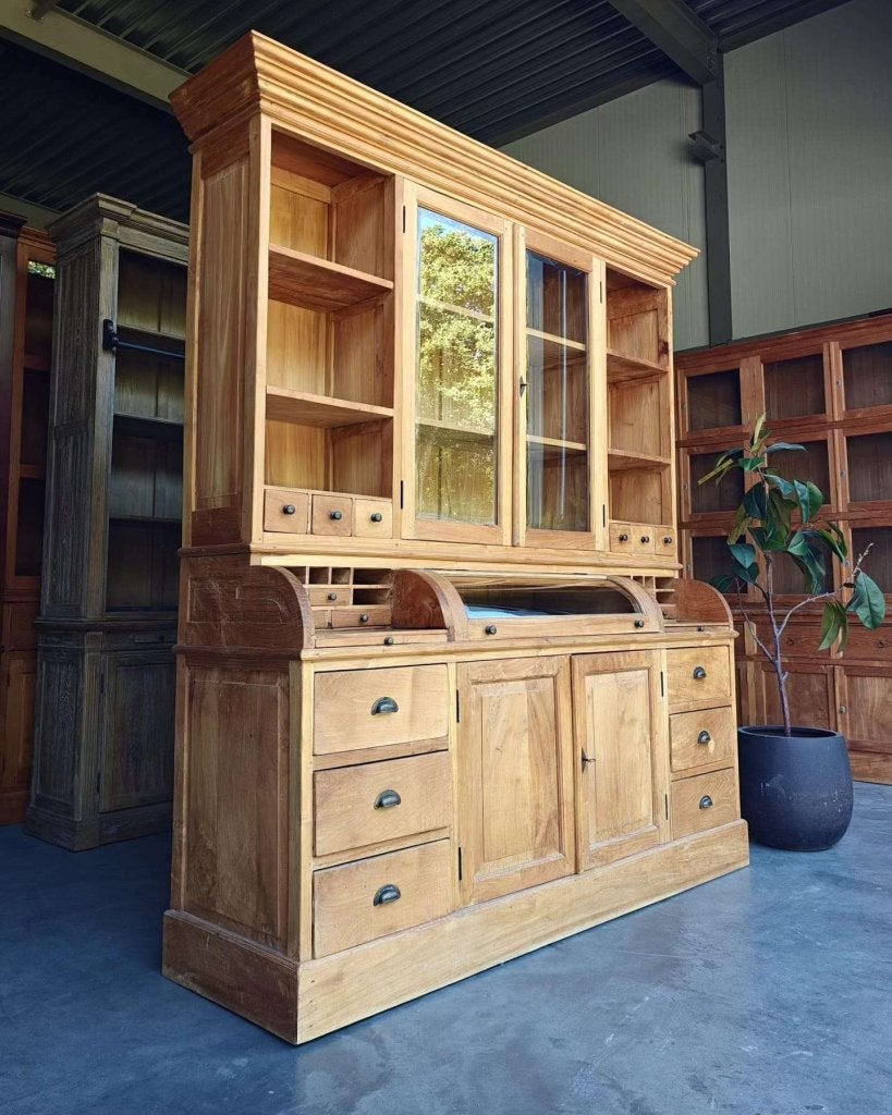 Mooie grote apothekerskast | Teakhouten grutterskast #3021, Huis en Inrichting, -, 200 cm of meer, -, 150 tot 200 cm