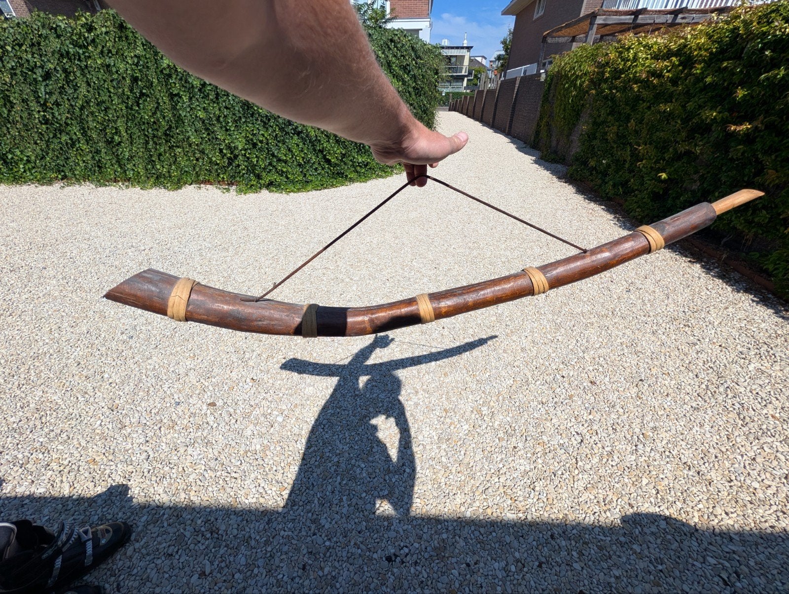 Oude Antieke Midwinterhoorn (ca 134 cm) – Authentieke Uitstr, Ophalen, Gebruikt, Houtblazer
