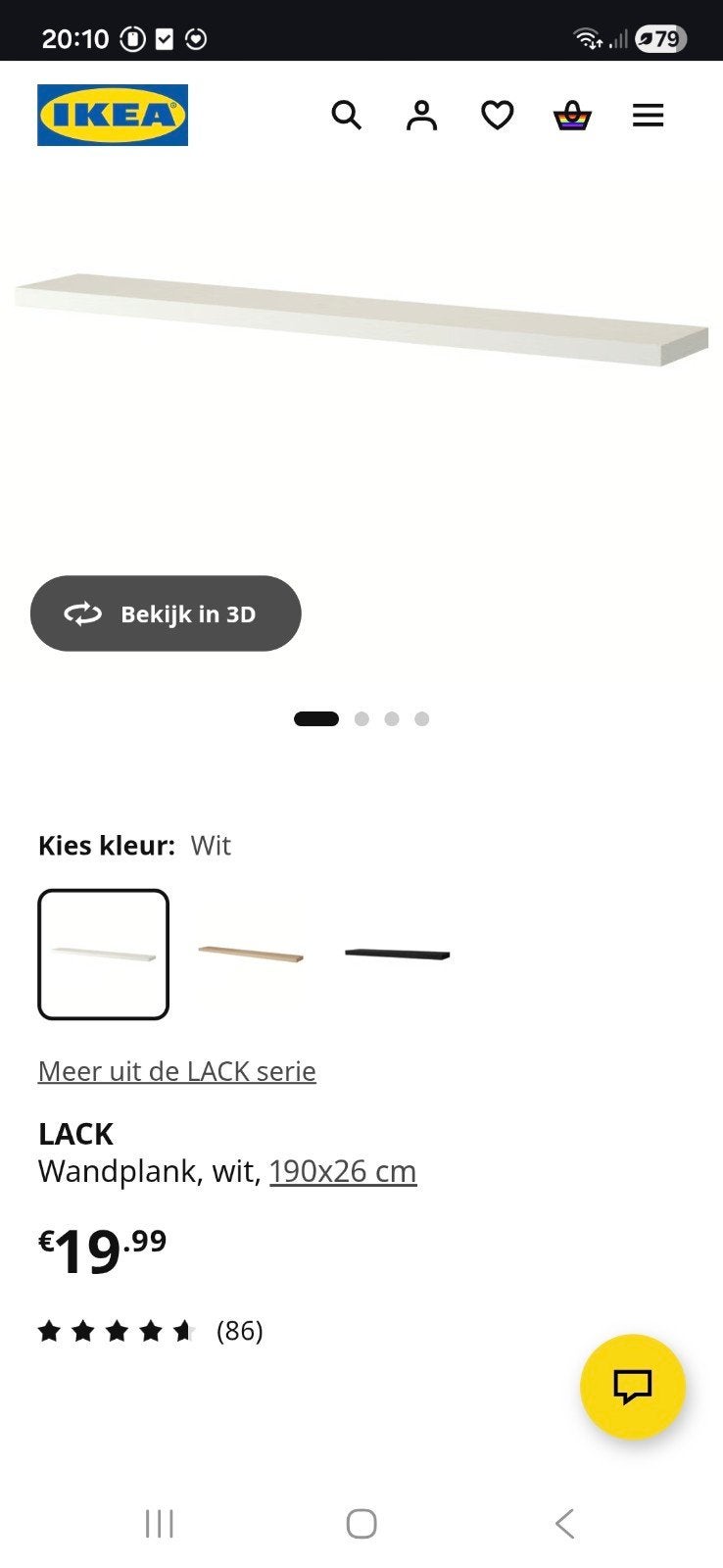IKEA LACK wandplanken wit - 190x28 cm, Ophalen