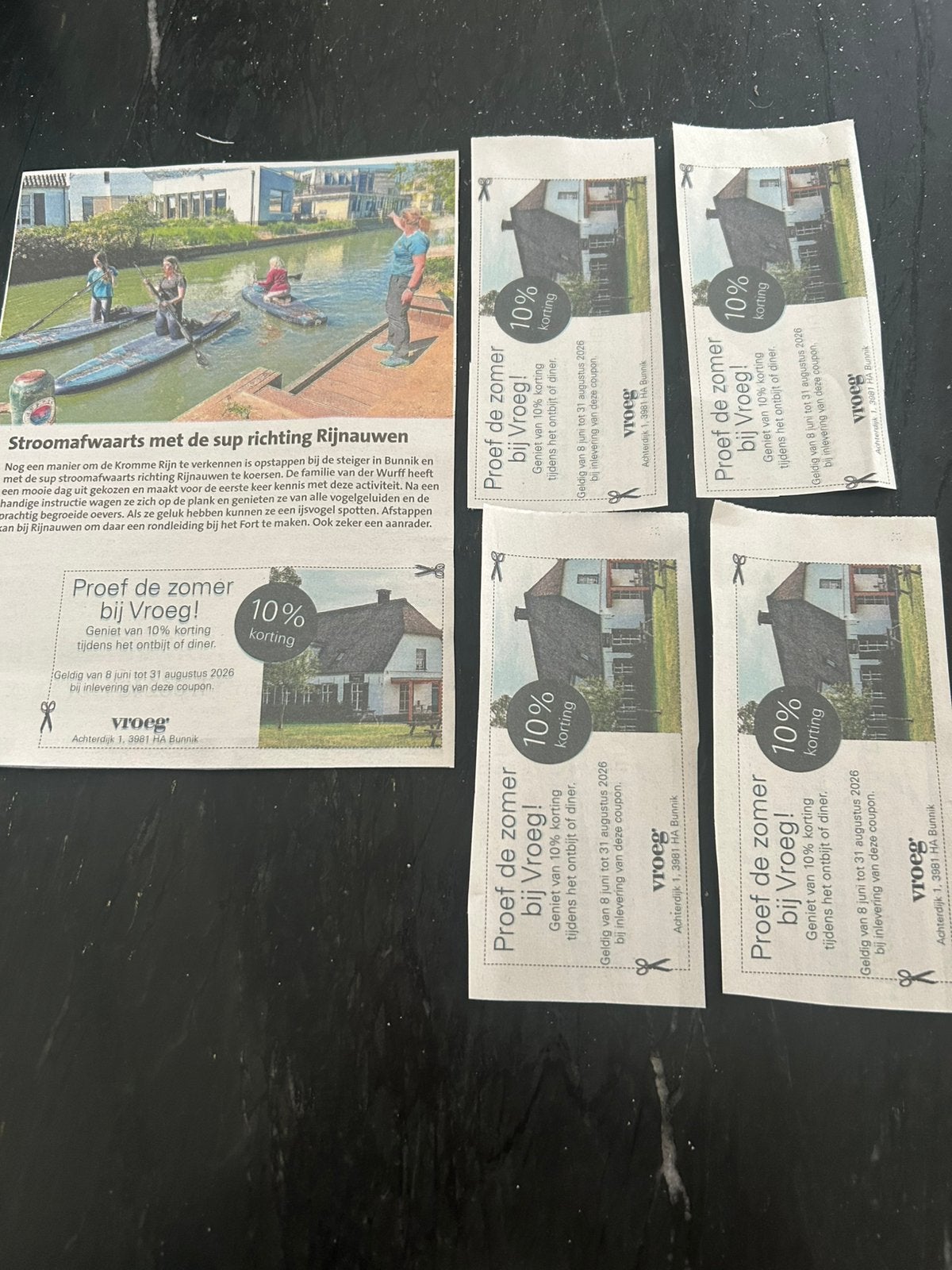 BUNNIK VROEG vijf keer 10% kortingsbonnen GRATIS !!, Tickets en Kaartjes, Kortingen en Cadeaubonnen, Drie personen of meer, Kortingsbon