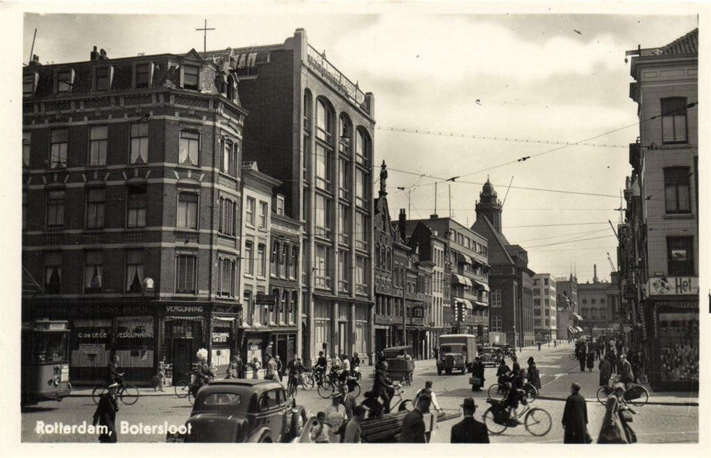 Rotterdam, Botersloot - volk fiets auto - ongelopen, Verzenden, 1940 tot 1960, Ongelopen, Zuid-Holland