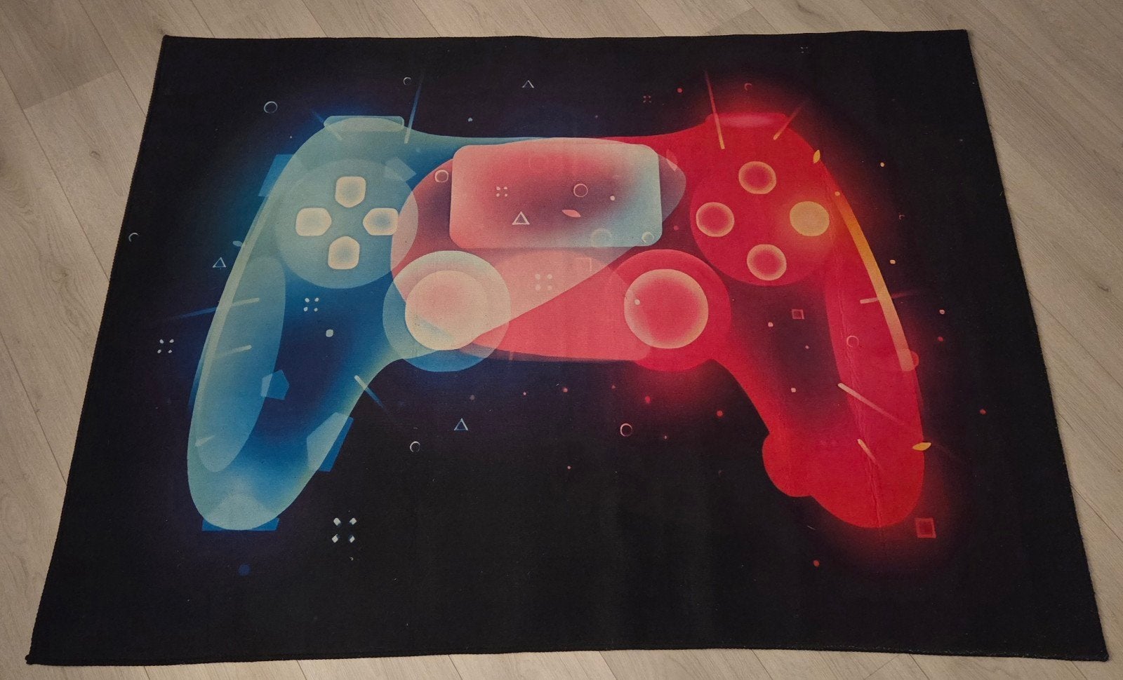 Vloerkleed met gamecontroller design - 120x160cm, Blauw, 100 tot 150 cm, Ophalen of Verzenden, Zo goed als nieuw