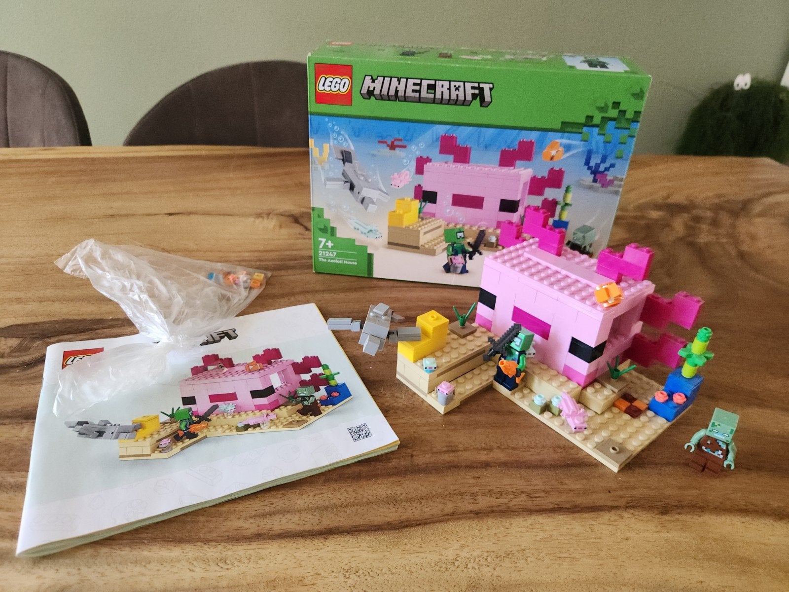 Minecraft Lego 21247 Axolotl huis, Minecraft, Lego, Ophalen of Verzenden, Zo goed als nieuw