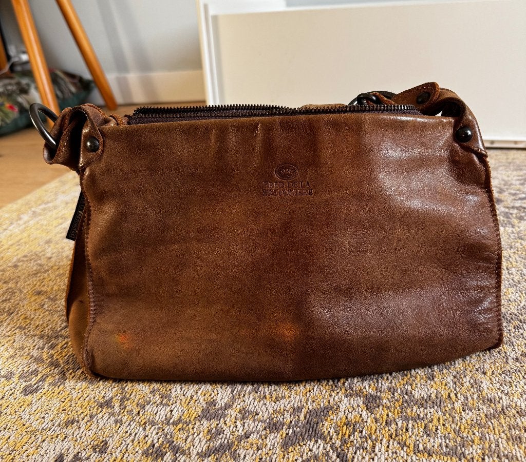 Handtas Fred de la Bretoniere bruin, Ophalen of Verzenden, Gebruikt, Bruin, Handtas