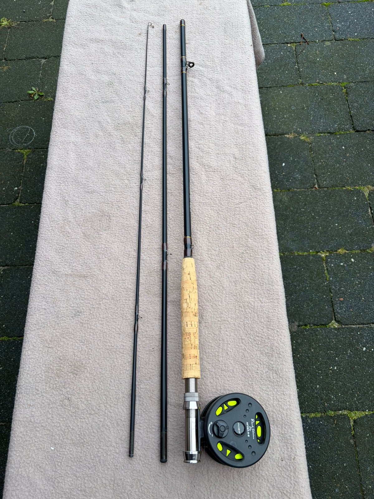 Paladin black edition fly #5-6 hengel + reel, Ophalen of Verzenden, Gebruikt, Complete set