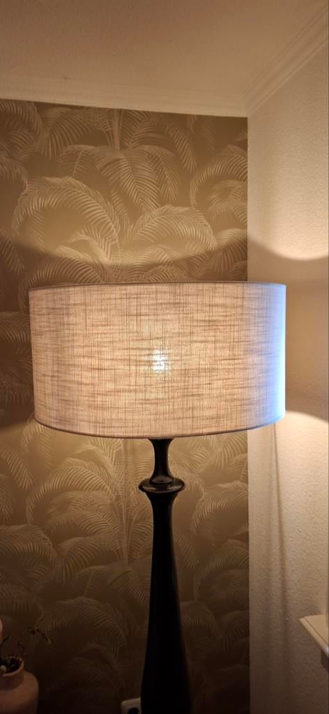 Grote sfeervolle lampenkap gebroken wit/linnenkleur, Huis en Inrichting, Lampen | Lampenkappen, Ophalen of Verzenden, Gebruikt
