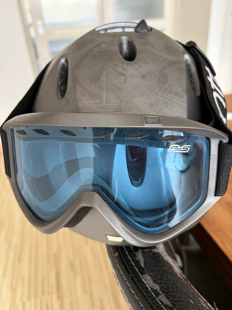 Stijlvolle antraciete Skihelm met top skibril - Scott, Overige merken, Gebruikt, Overige typen, Ophalen of Verzenden