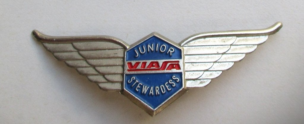 Viasa Broche~Wings~Vintage~Zilver kleur Broche, Verzamelen, Ophalen of Verzenden, Gebruikt, Patch, Badge of Embleem