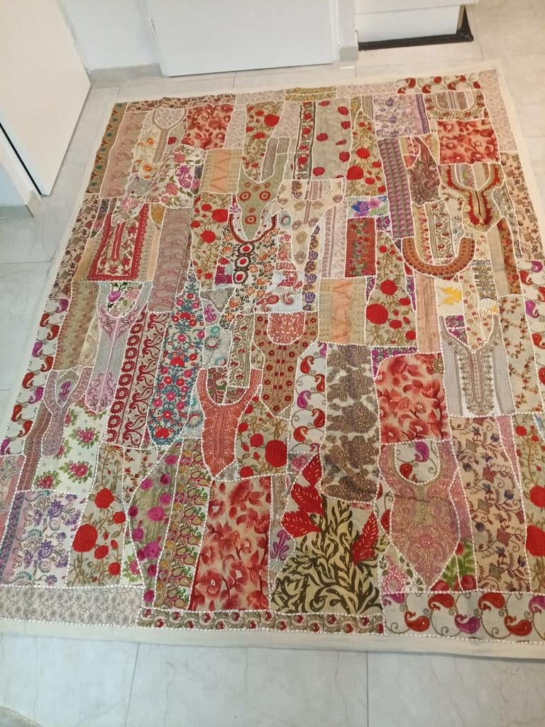 Handgemaakte Indiase beddensprei - 200x255 cm, Ophalen of Verzenden
