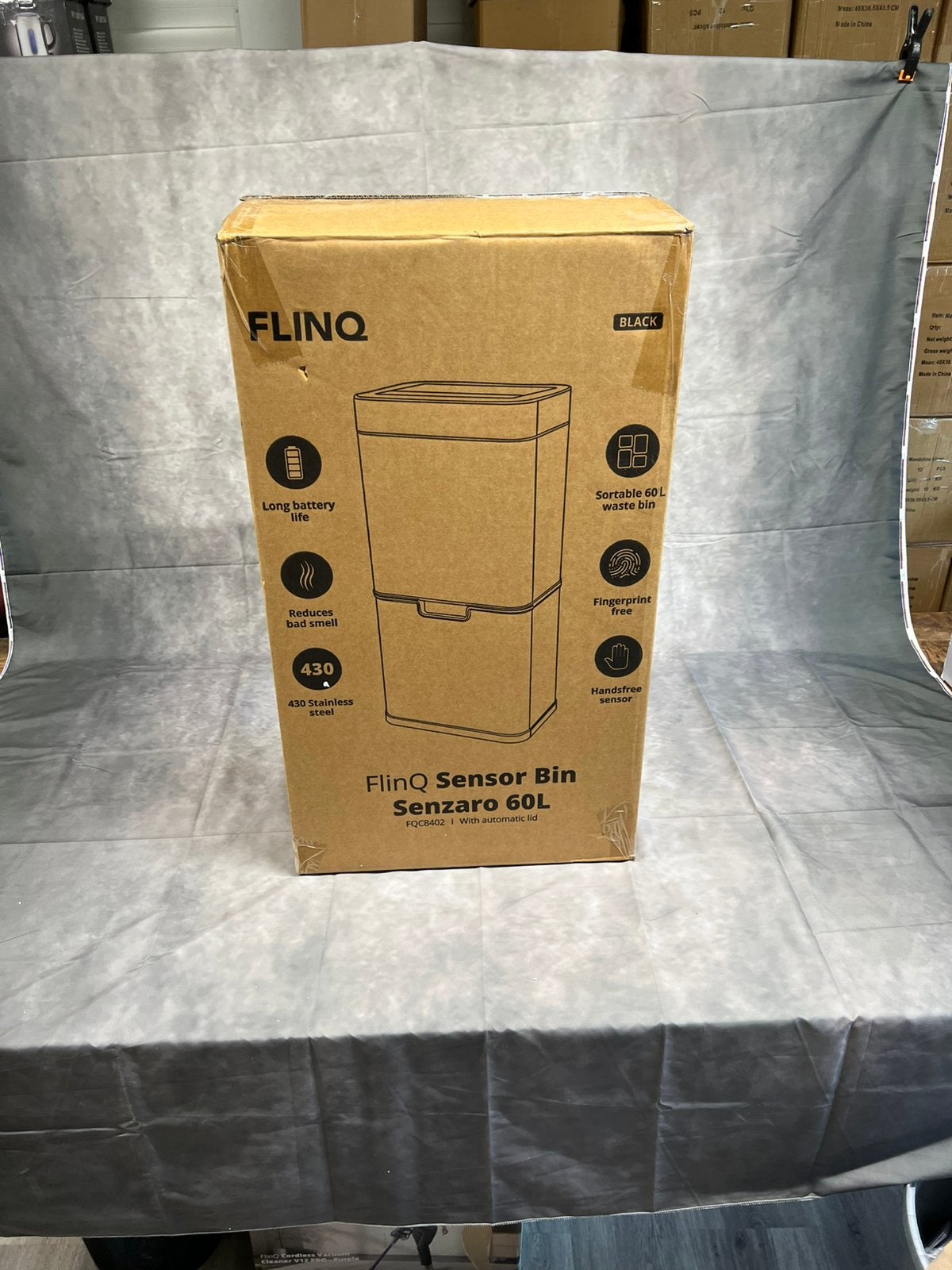 Flinq Senzaro - 60L Prullenbak Afvalscheiding - Vuilnisbak, 40 liter of meer, Ophalen of Verzenden, Zo goed als nieuw, Kunststof