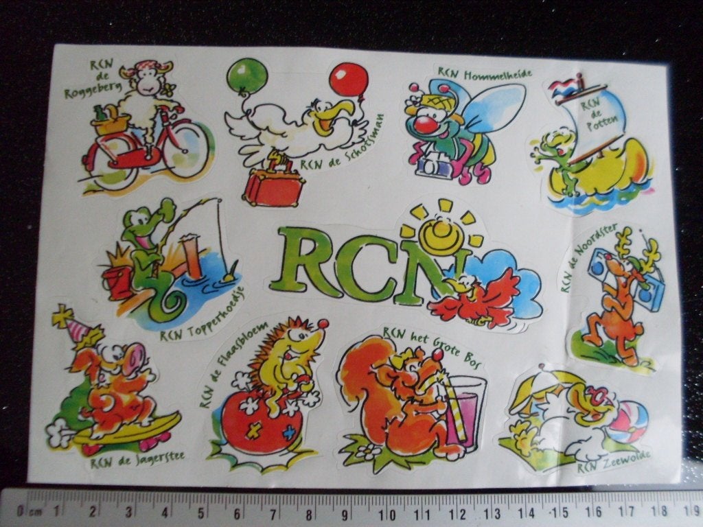 11x sticker RCN logo vakantie centra's, Verzenden, Zo goed als nieuw, Bedrijf of Vereniging