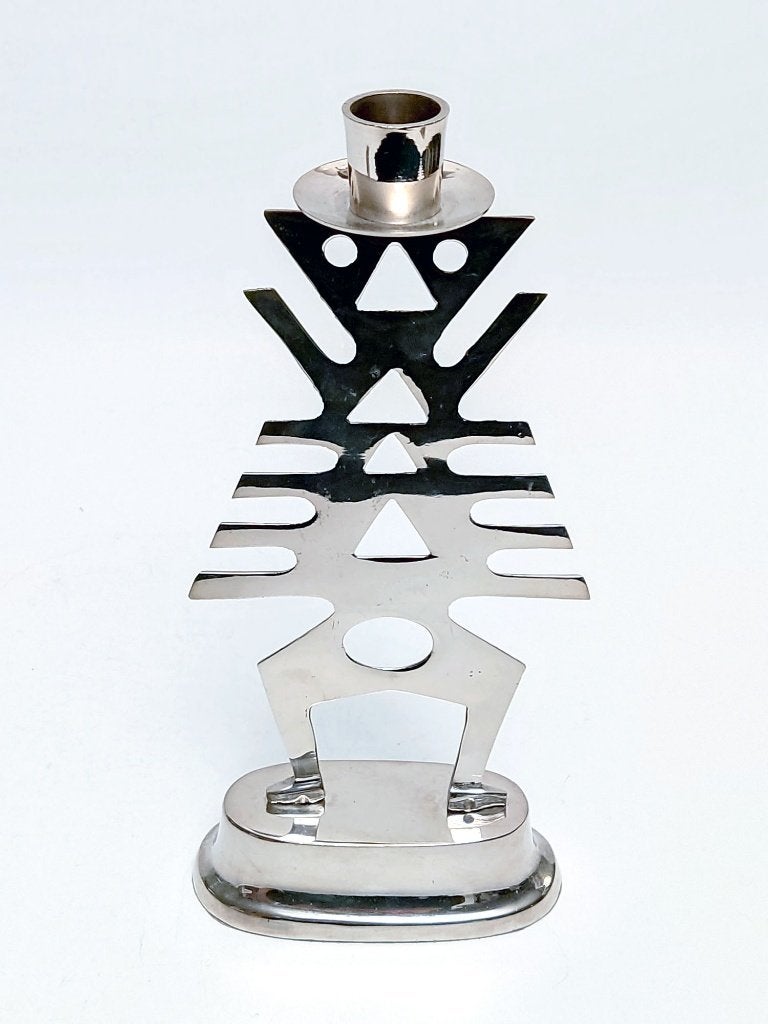 kandelaar etnisch skelet, Verzenden, 26 cm, Overige merken, Zo goed als nieuw
