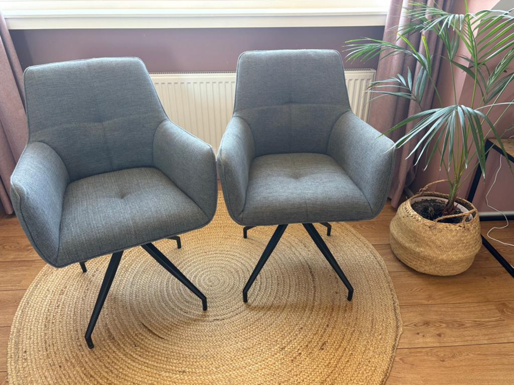 4 Antracietkleurige stoelen de Bommel, Ophalen, Zo goed als nieuw, Vier, Stof
