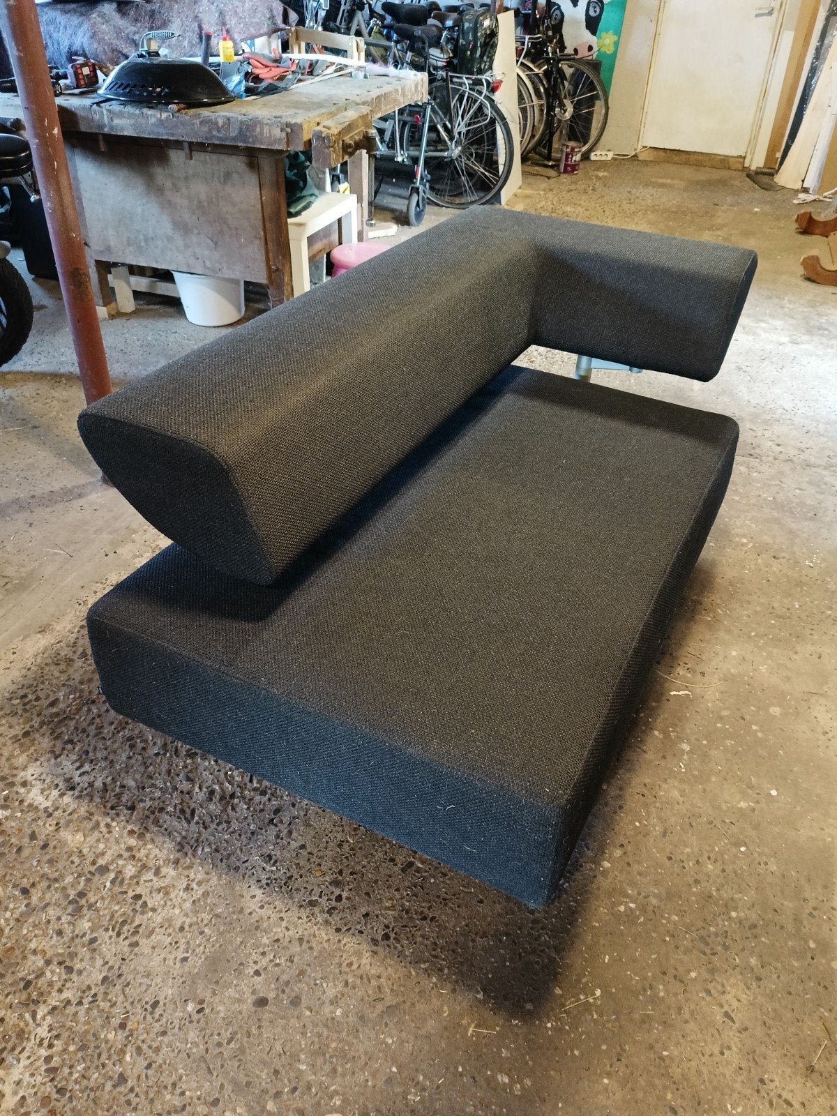 Donkergrijze loungebank 170x90 cm, Ophalen, Gebruikt, 150 tot 200 cm, Tweepersoons