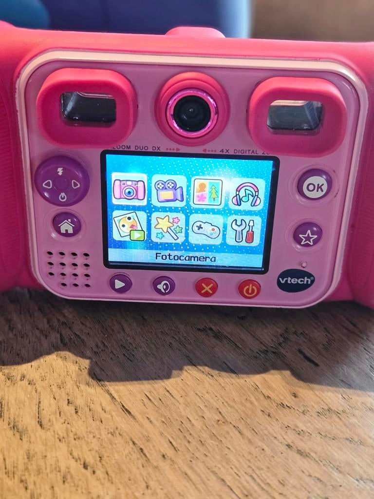 VTech Kidizoom Duo DX roze met beschermtas, Gebruikt, Compact, Ophalen of Verzenden, Overige Merken