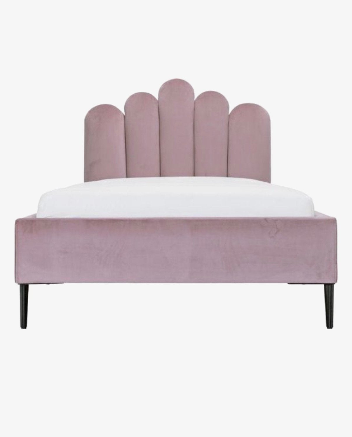 2x eenpersoonbed fluweel Lilac hoofdbord, Ophalen, Zo goed als nieuw
