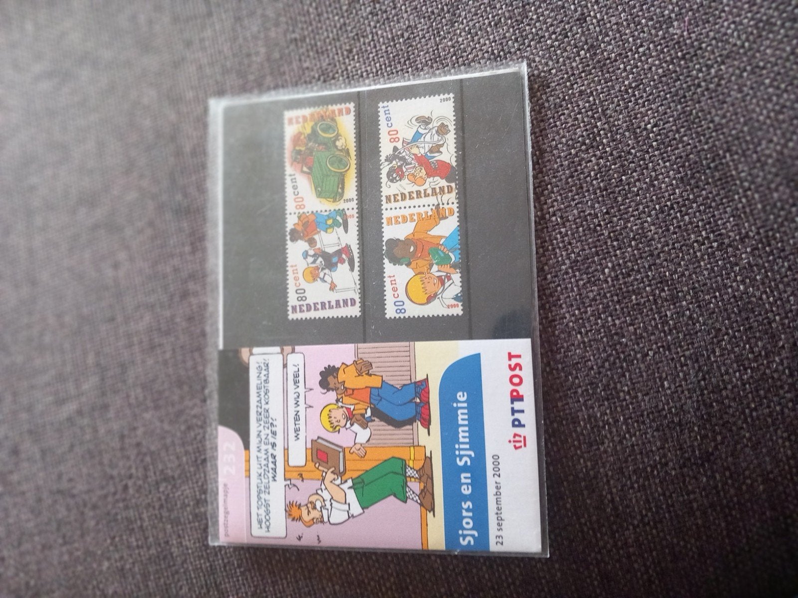 Sjors en Sjimmie. Zegelboekje. 23 september 2000, Boeken, Eén stripboek, Verzenden, Nieuw