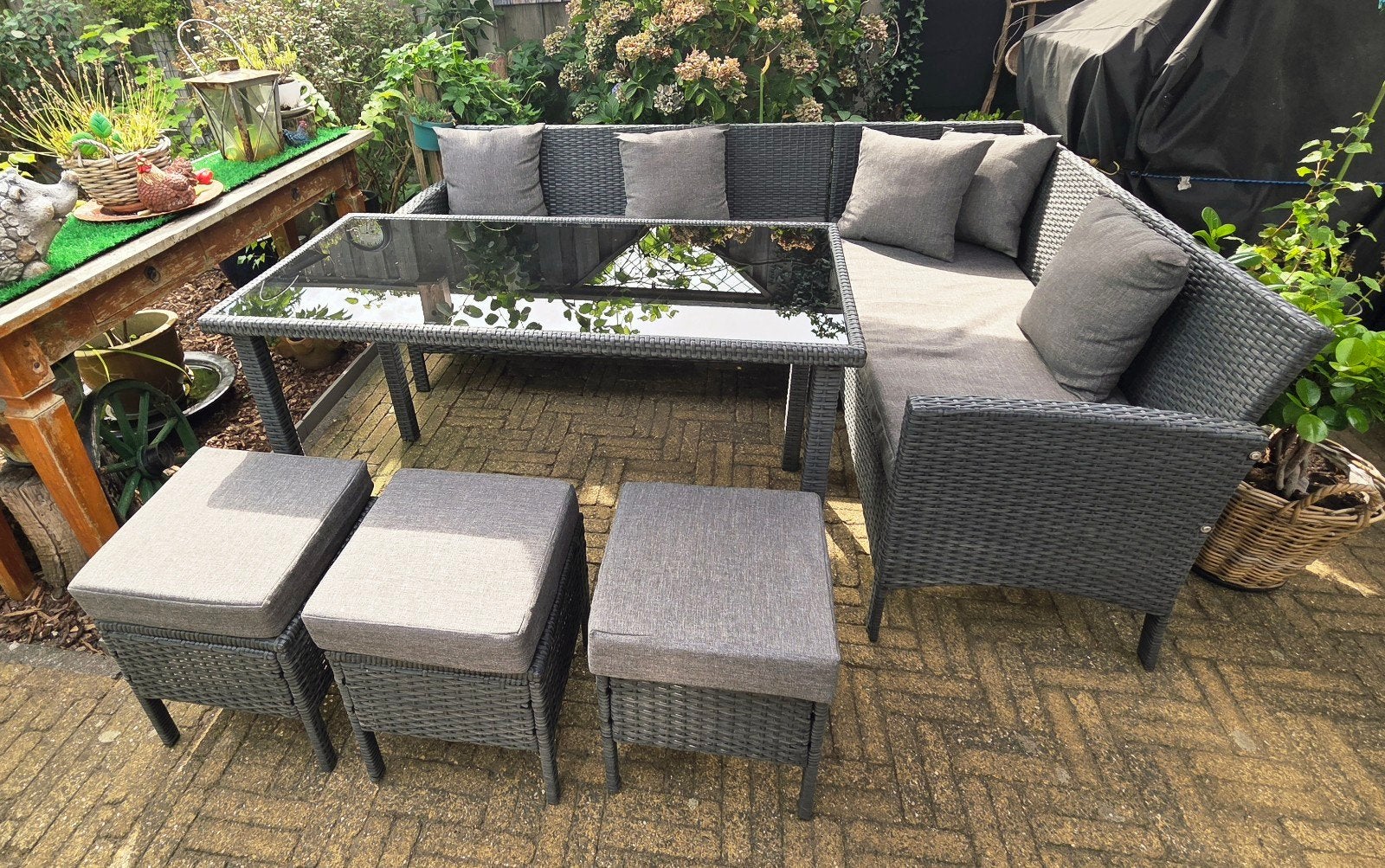 Tuinset Titiana Dining-Lounge Blumfeldt, Ophalen, Wicker, Bank