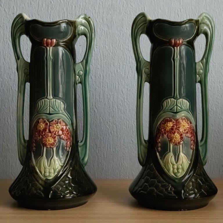 Twee prachtige Jugendstil / Art Nouveau vazen, Antiek en Kunst, Antiek | Vazen, Ophalen of Verzenden