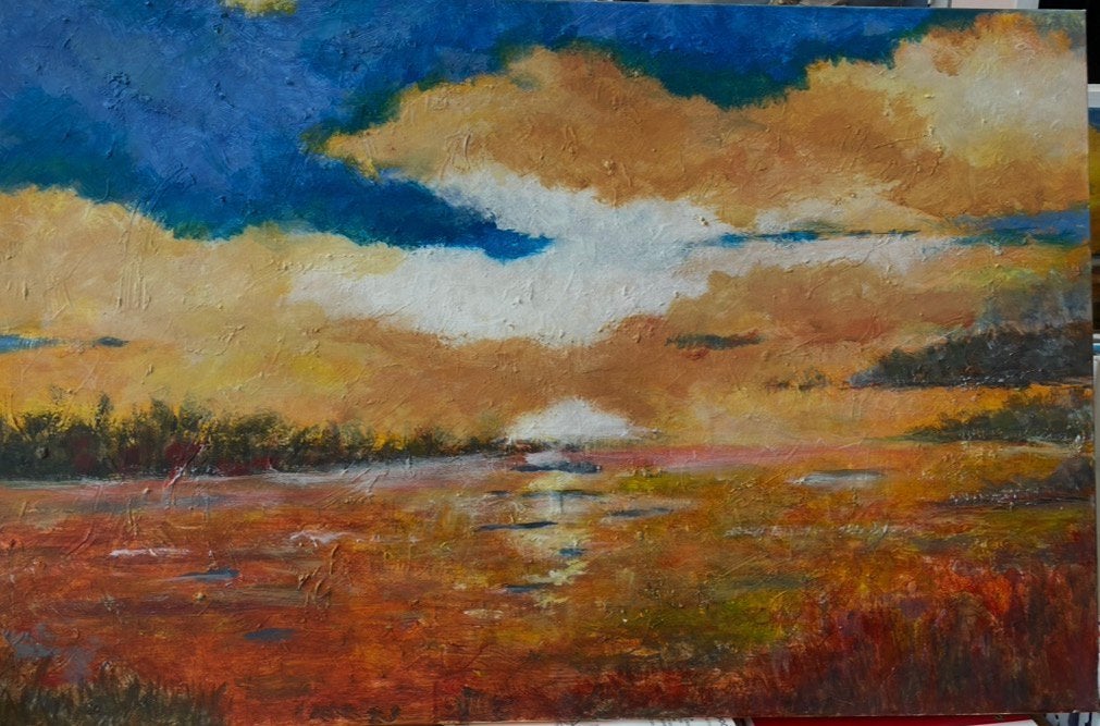 Peel landschap abstract, Antiek en Kunst, Ophalen