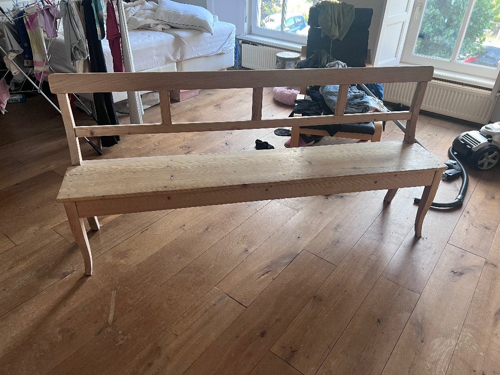 Biedermeier Houten bank, Ophalen, Gebruikt, Minder dan 75 cm, Driepersoons