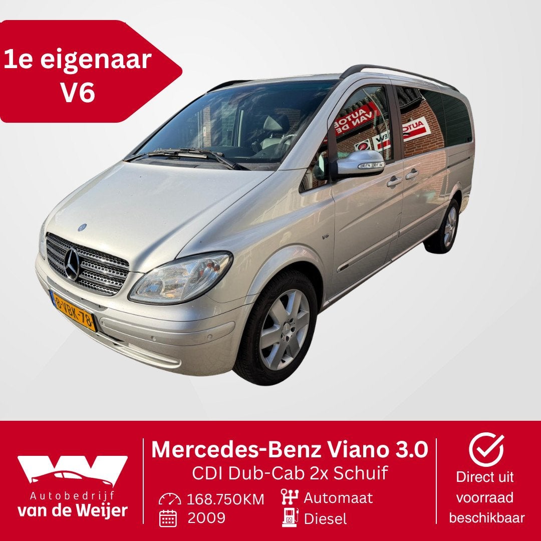 Mercedes-Benz Viano 3.0 CDI V6! Dub-Cab 2x Schuif 1e Eigenaa, Auto's, Automaat, Achterwielaandrijving, Gebruikt, 2987 cc