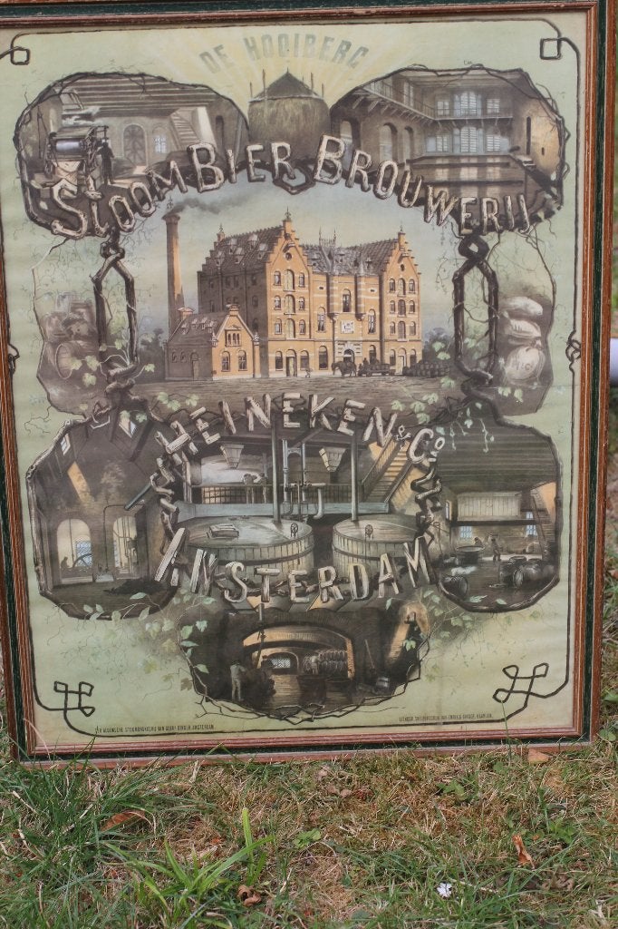 heineken bier de hooiberg litho, Ophalen of Verzenden, Viltje(s), Heineken
