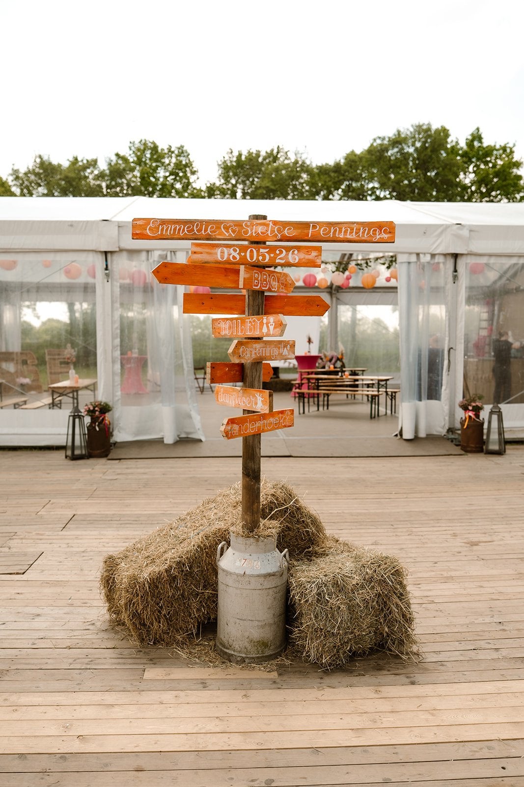 Wegwijzer bruiloft/feest extra met verf, Ophalen, Zo goed als nieuw, Versiering, Geboorte of Huwelijk