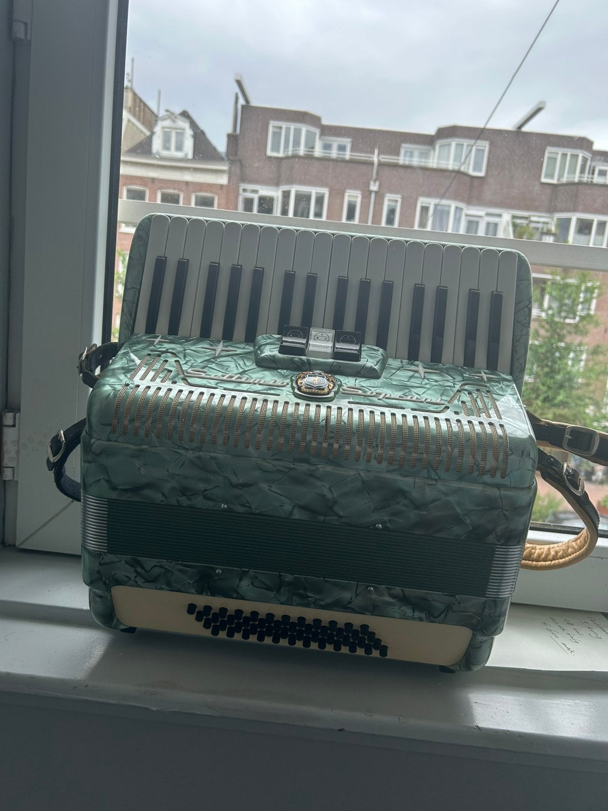 Settimio Soprani Accordeon, Muziek en Instrumenten, Accordeons, 48-bas, Met koffer, Toetsaccordeon, Zo goed als nieuw
