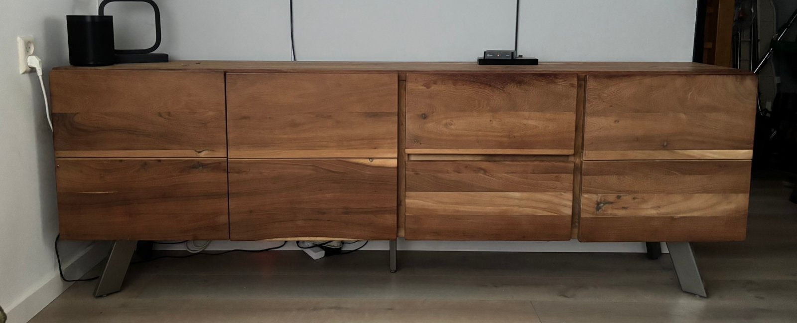 TV kast van teak, merk Xooon, 220x75, Huis en Inrichting, Ophalen, Teakhout, Zo goed als nieuw, 200 cm of meer