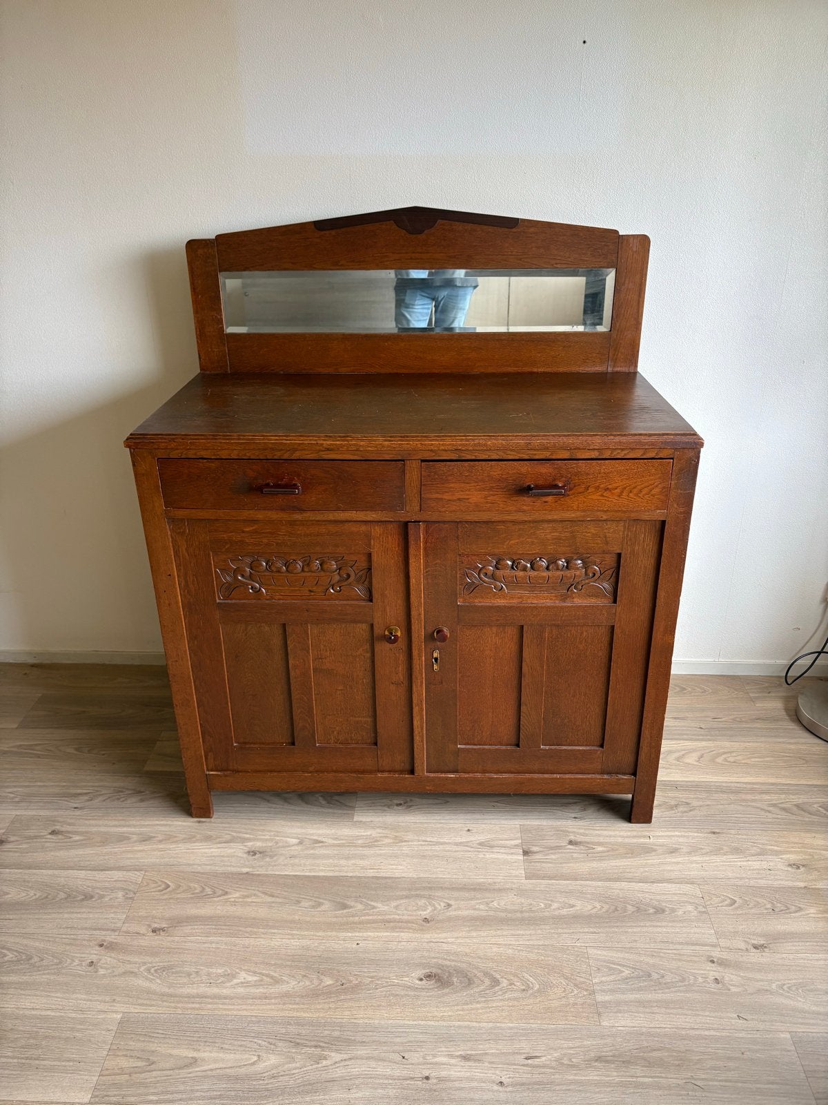 Antiek eiken dressoir met spiegel, Ophalen