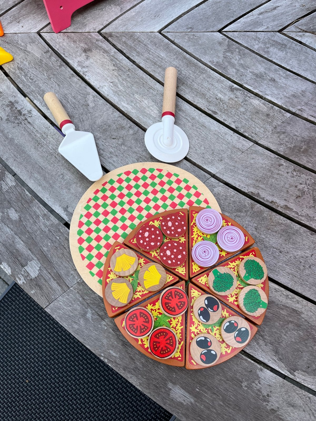 Houten pizzaset voor kinderen - Speelgoed pizza, Ophalen, Zo goed als nieuw