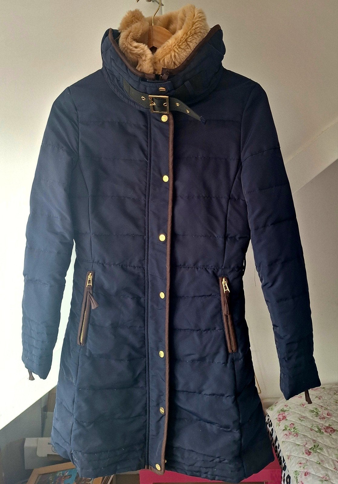 ZARA winterjas S, Blauw, Zara, Ophalen of Verzenden, Zo goed als nieuw