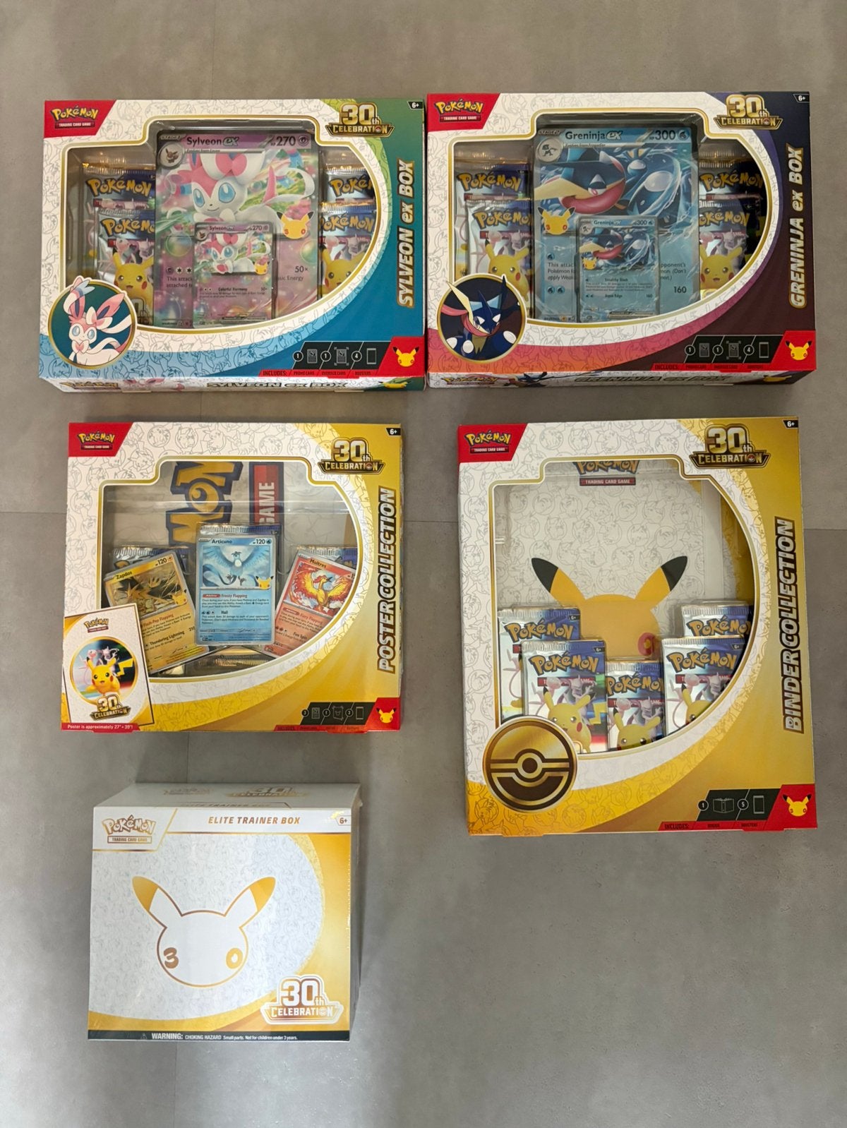 Pokémon 30th Celebration Collectie (Greninja, Sylveon, Pikac, Ophalen, Nieuw, Meerdere kaarten