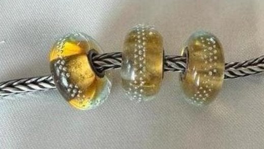 Mooie Trollbeads zilverspoor glaskralen, Sieraden, Tassen en Uiterlijk, Bedels, Glas of Kristal, Ophalen of Verzenden, Zo goed als nieuw