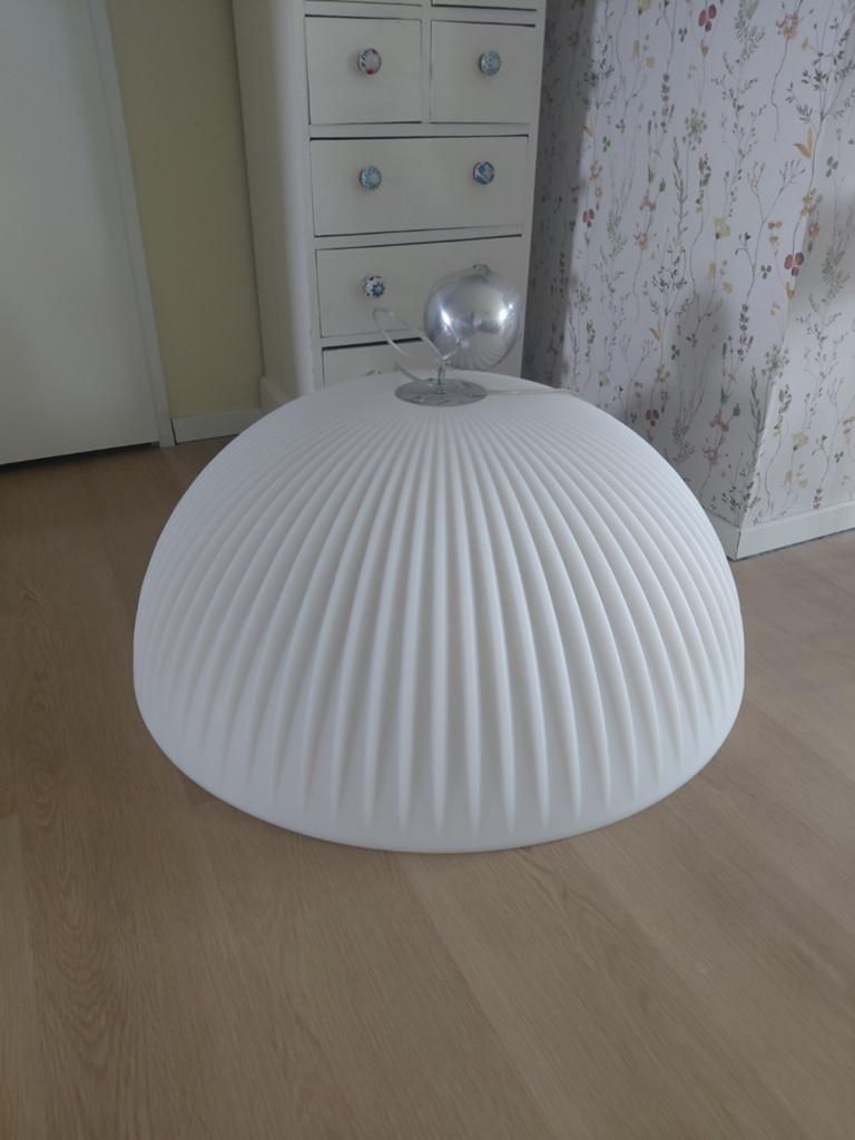Designlamp: witte Rovedesign Kayradome Rib90 Hanglamp, Ophalen, Zo goed als nieuw, Minder dan 50 cm