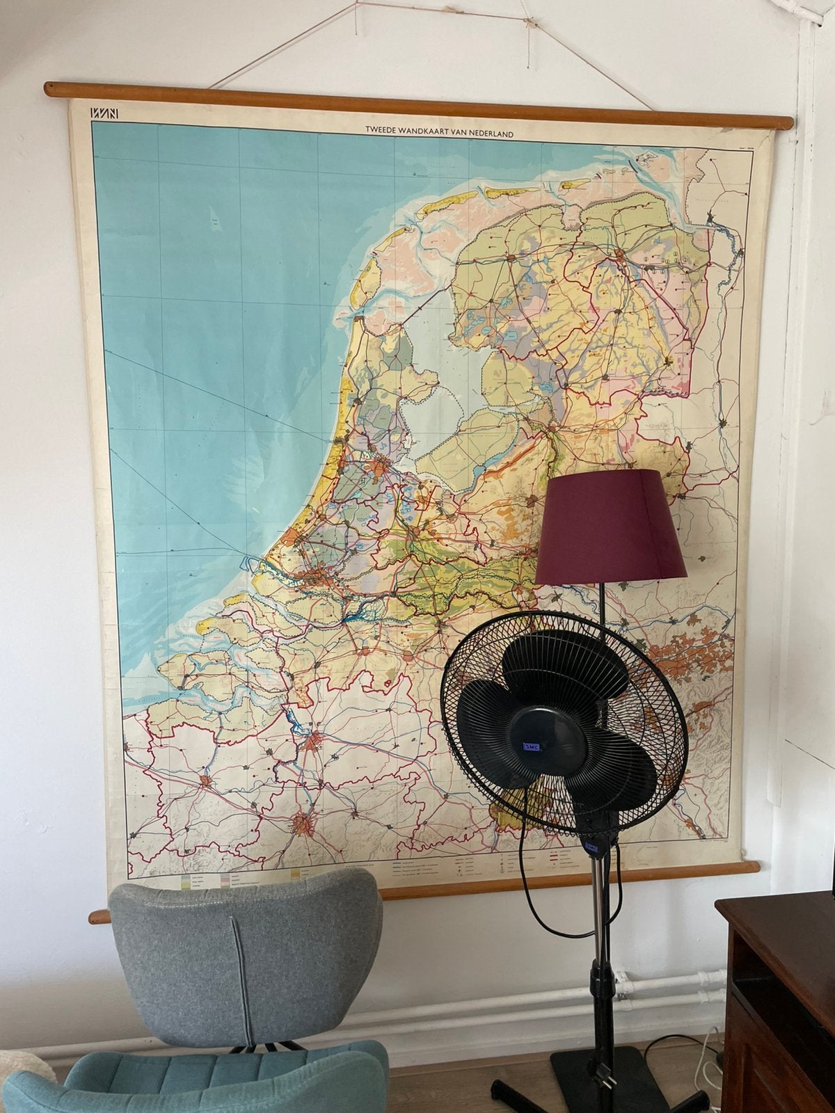 Wandkaart nederland, Ophalen of Verzenden, Aardrijkskunde
