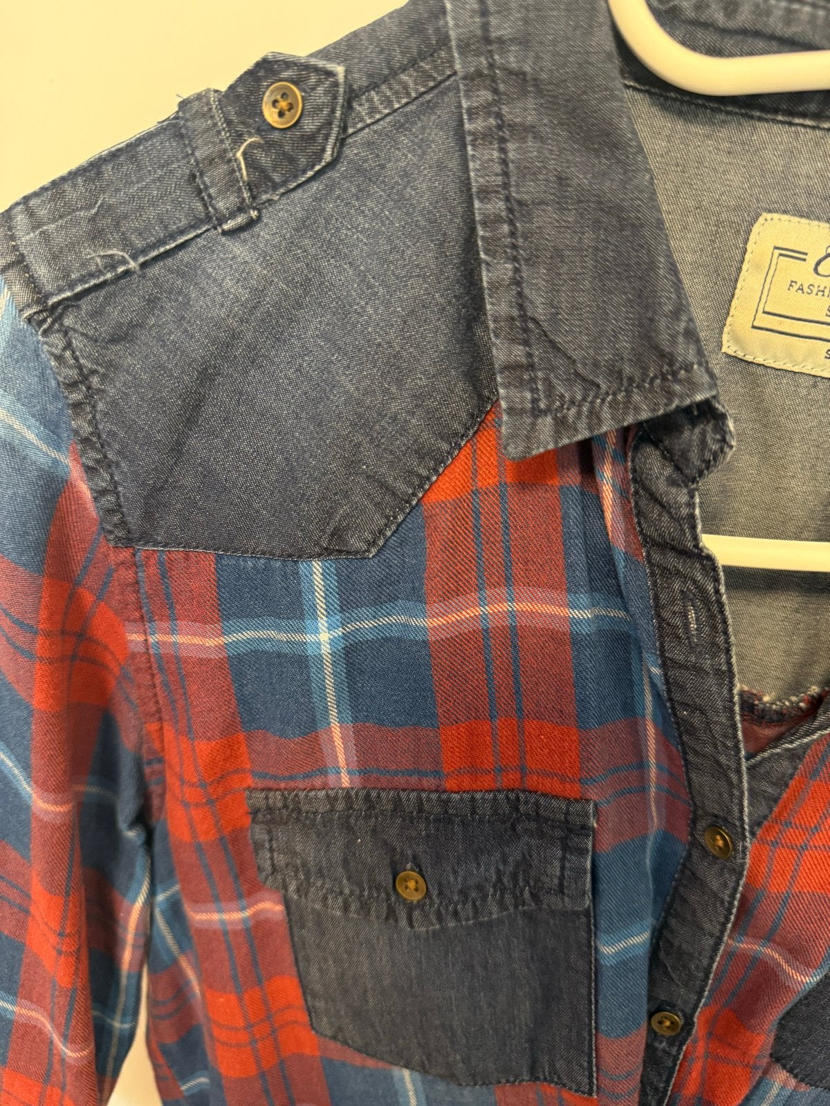 Overhemd dames S - Colin's geruit met denim details, Ophalen of Verzenden, Gedragen, Maat 36 (S), Meerkleurig