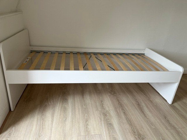 1 persoons bed, Huis en Inrichting, Ophalen, 90 cm, Eenpersoons, Wit
