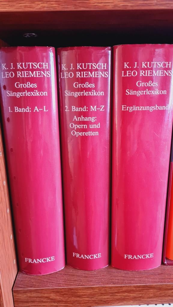 Opera:Großes Sängerlexikon K.J. Kutsch/Leo Riemens - 3 delen, Ophalen of Verzenden, Zo goed als nieuw, K. J. Kutsch / Leo Riemens