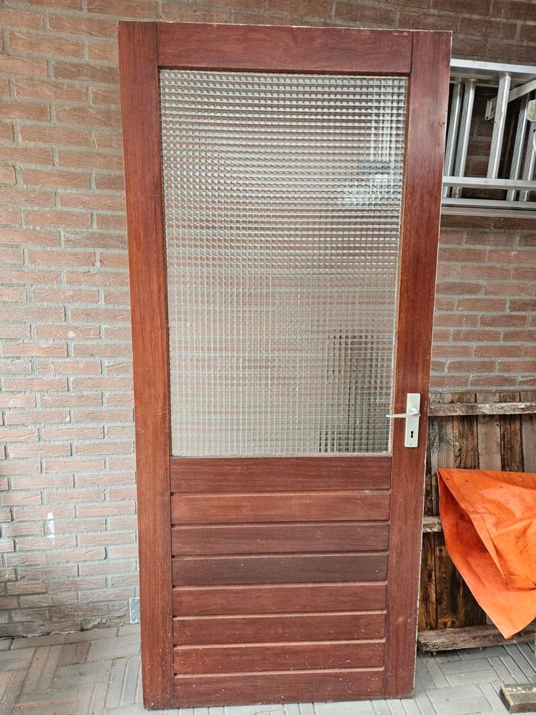 Buitendeur 92,5 x 211,5, Doe-het-zelf en Verbouw, Deuren en Horren, Ophalen, Glas, Buitendeur, 200 tot 215 cm