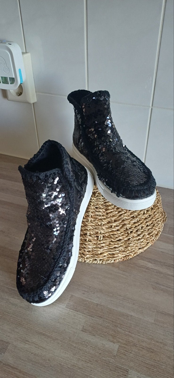 zgan boots met pailletjes mt 38, Verzenden, Zo goed als nieuw, Zwart